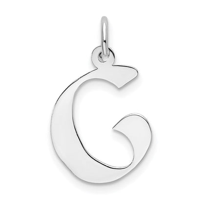 Sterlingsilber Rhodiniert Artisan Block Buchstabe G Initiale Charm