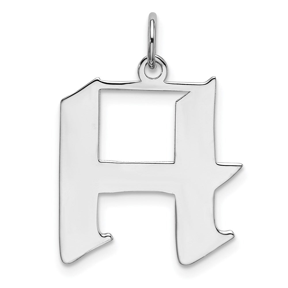 Sterlingsilber Rhodiniert Artisan Block Buchstabe H Initiale Charm