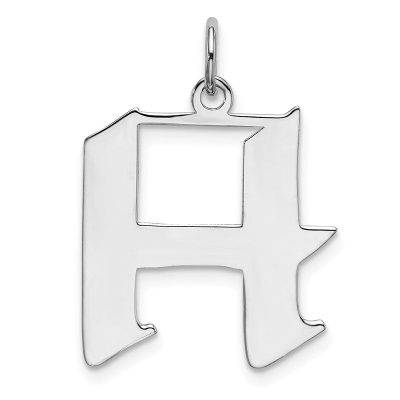 Sterlingsilber Rhodiniert Artisan Block Buchstabe H Initiale Charm