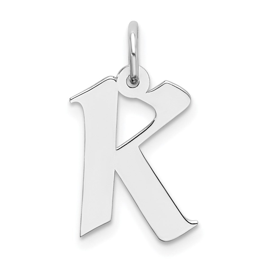 Sterlingsilber Rhodiniert Artisan Block Buchstabe K Initiale Charm