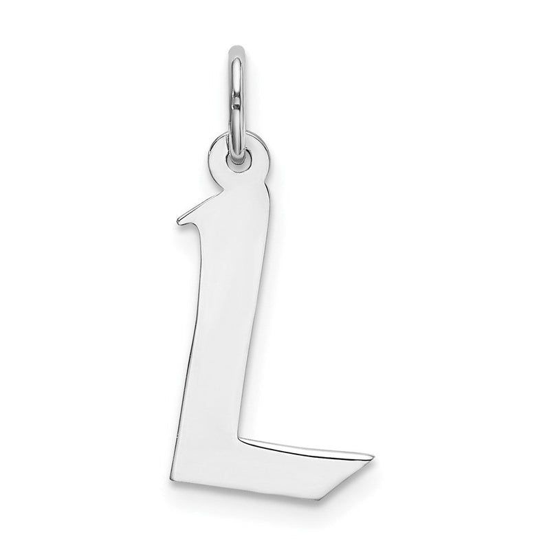 Sterlingsilber Rhodiniert Artisan Block Buchstabe L Initiale Charm