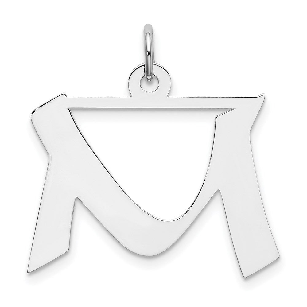 Sterlingsilber Rhodiniert Artisan Block Buchstabe M Initiale Charm