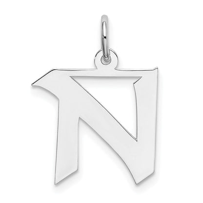 Sterlingsilber Rhodiniert Artisan Block Buchstabe N Initiale Charm