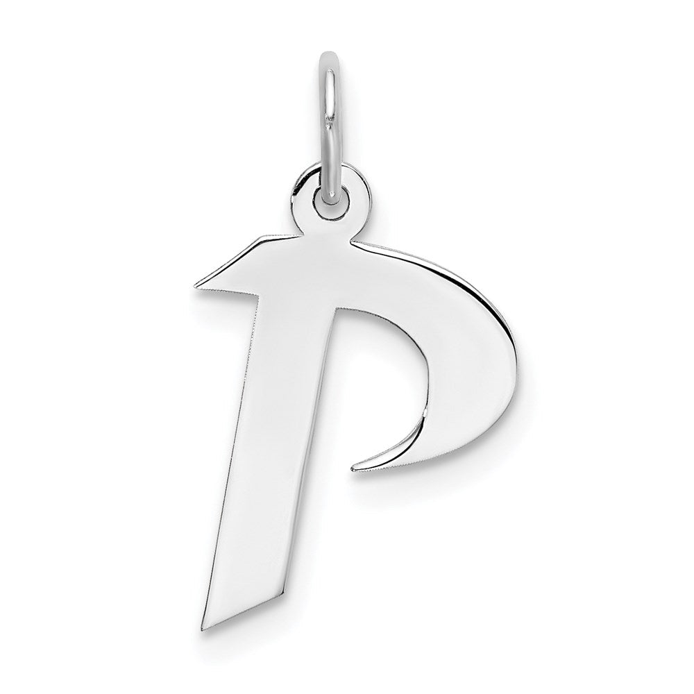Sterlingsilber Rhodiniert Artisan Block Buchstabe P Initiale Charm
