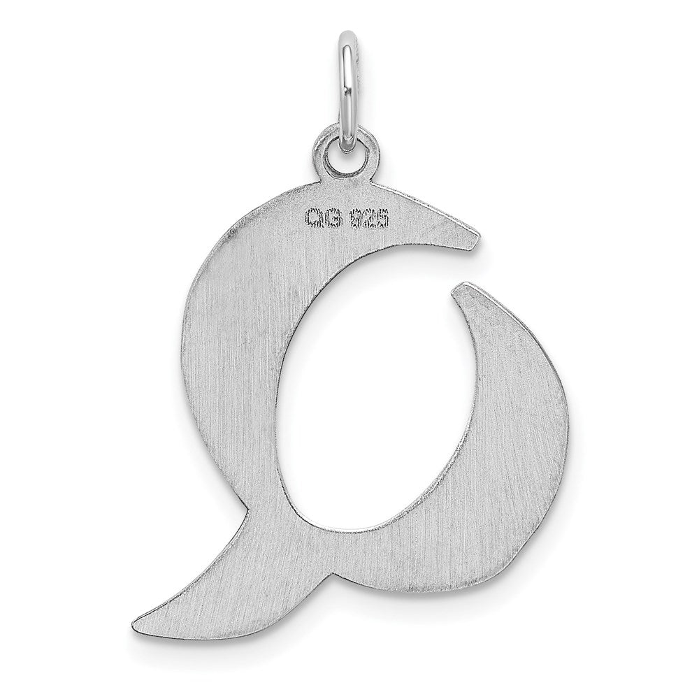 Sterlingsilber Rhodiniert Artisan Block Buchstabe Q Initiale Charm