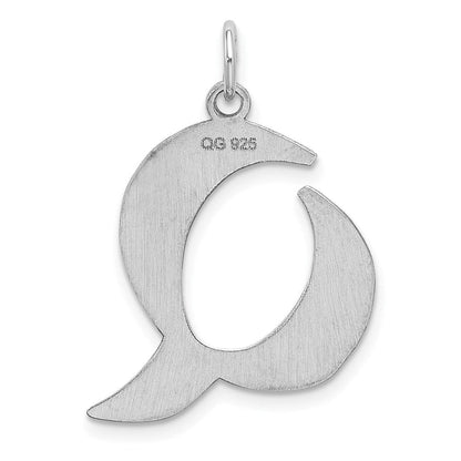 Sterlingsilber Rhodiniert Artisan Block Buchstabe Q Initiale Charm