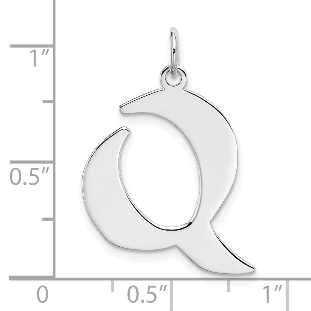 Sterlingsilber Rhodiniert Artisan Block Buchstabe Q Initiale Charm