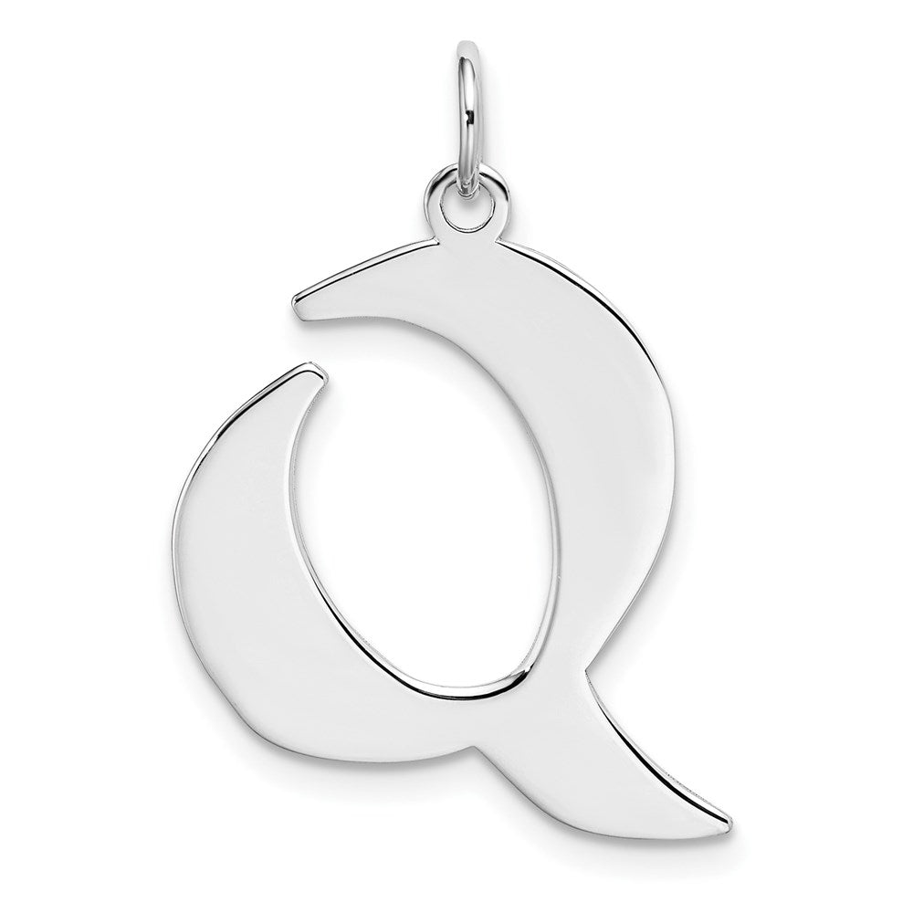 Sterlingsilber Rhodiniert Artisan Block Buchstabe Q Initiale Charm