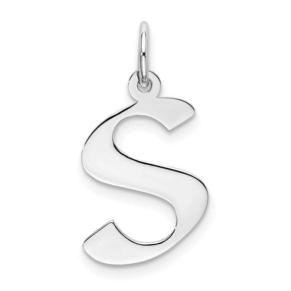 Sterlingsilber Rhodiniert Artisan Block Buchstabe S Initiale Charm