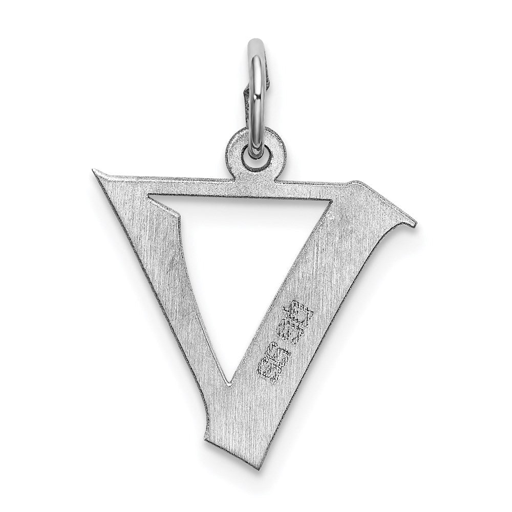 Sterlingsilber Rhodiniert Artisan Block Buchstabe V Initiale Charm