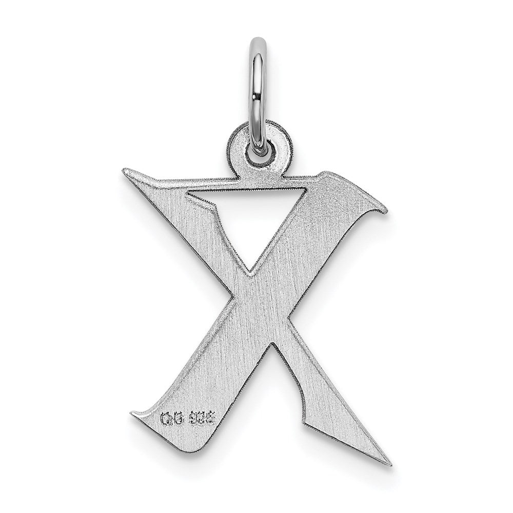 Sterlingsilber Rhodiniert Artisan Block Buchstabe X Initiale Charm