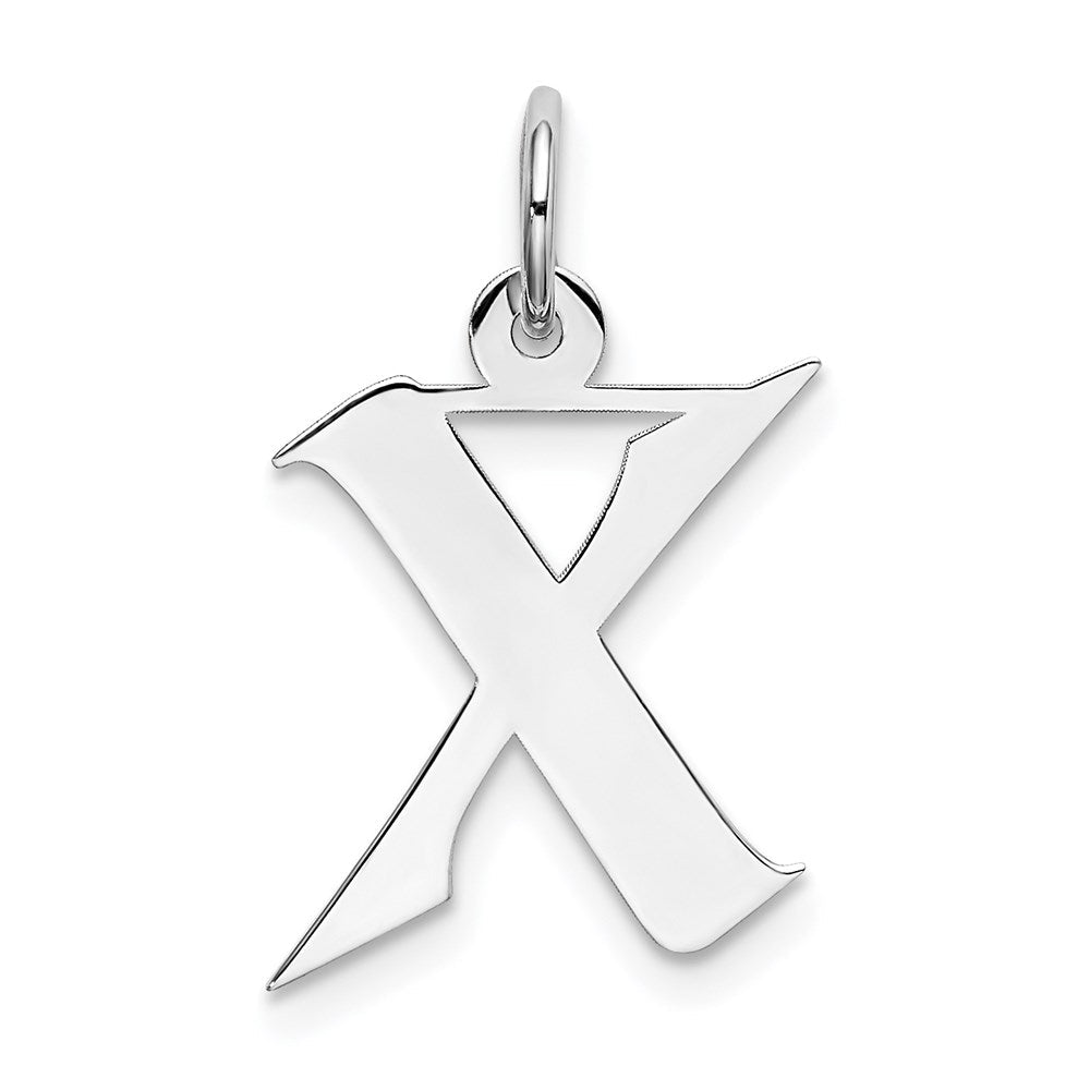Sterlingsilber Rhodiniert Artisan Block Buchstabe X Initiale Charm