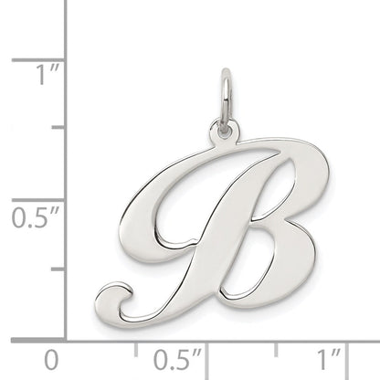 Sterlingsilber Rhodiniert Fantasie Schreibschrift Buchstabe B Initiale Charm
