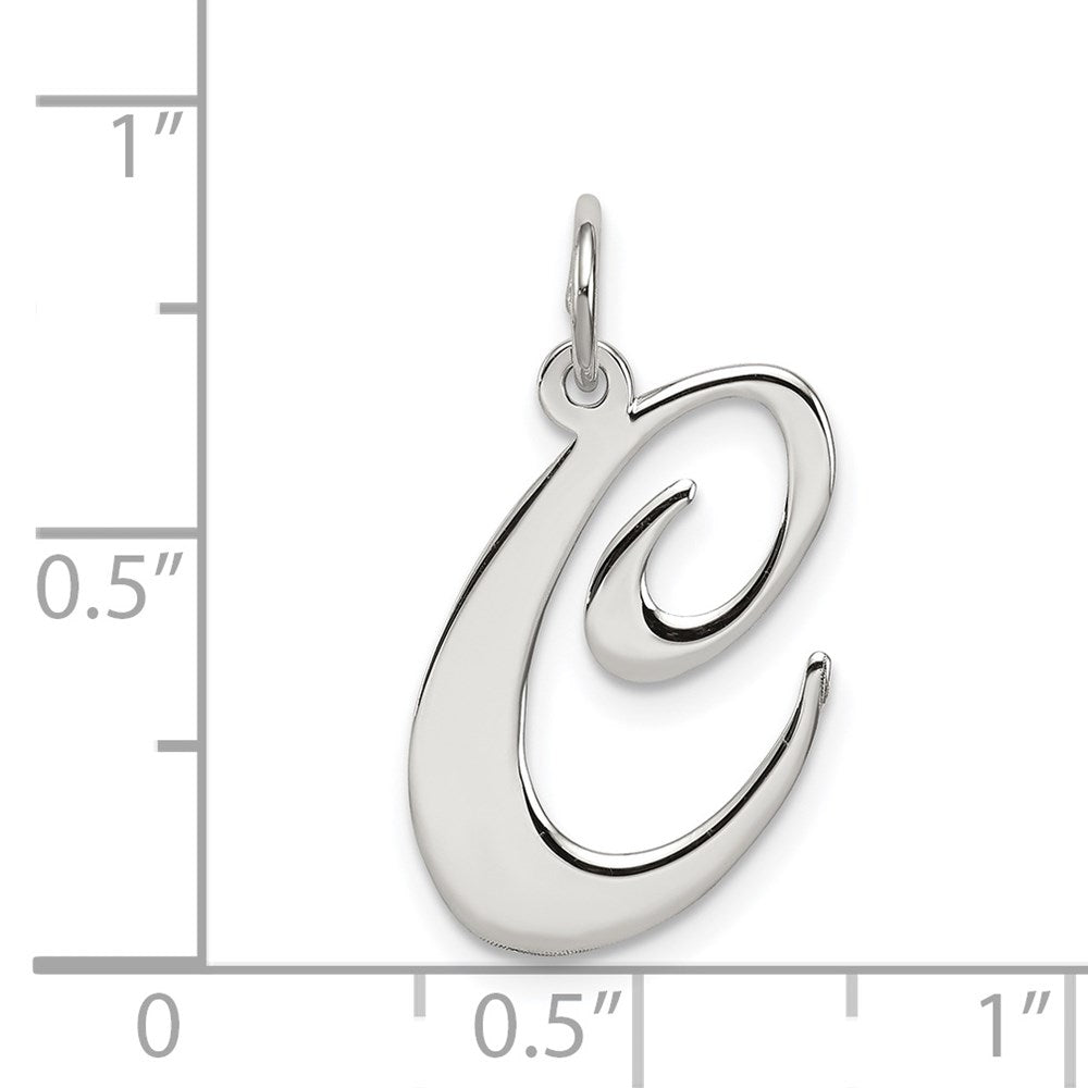 Sterlingsilber Rhodiniert Fantasie Schreibschrift Buchstabe C Initiale Charm