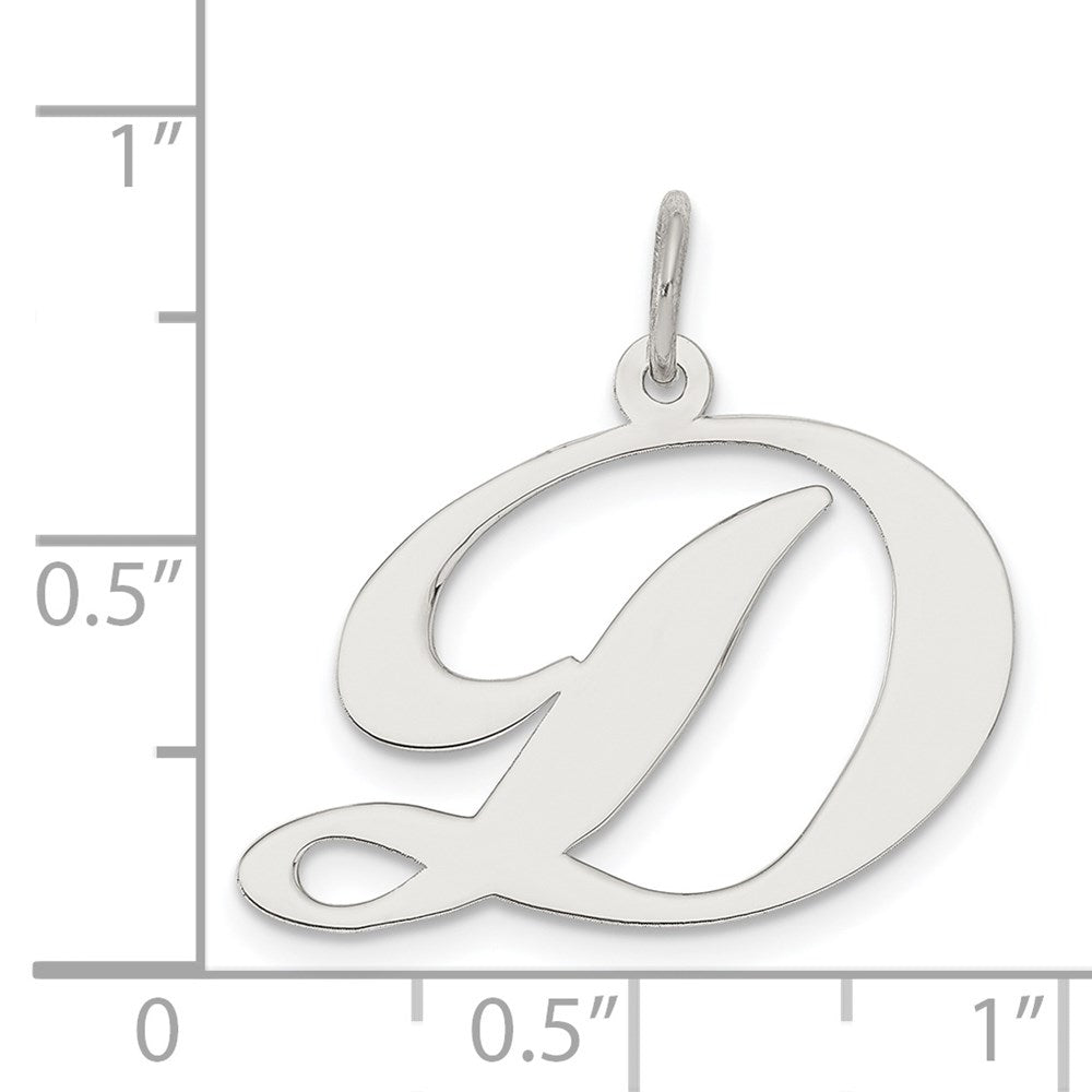 Sterlingsilber Rhodiniert Fantasie Schreibschrift Buchstabe D Initiale Charm