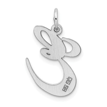Sterlingsilber Rhodiniert Fantasie Schreibschrift Buchstabe E Initiale Charm