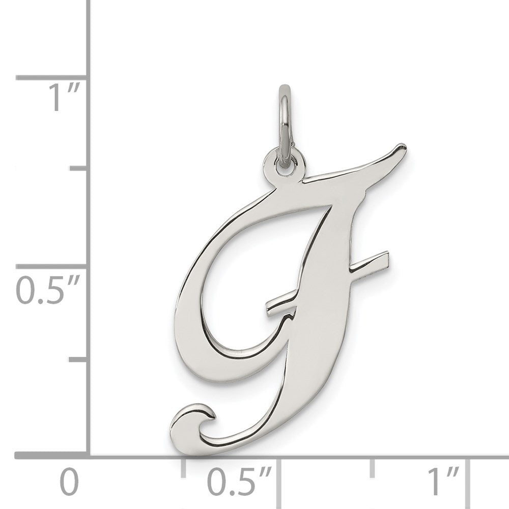 Sterlingsilber Rhodiniert Fantasie Schreibschrift Buchstabe F Initiale Charm