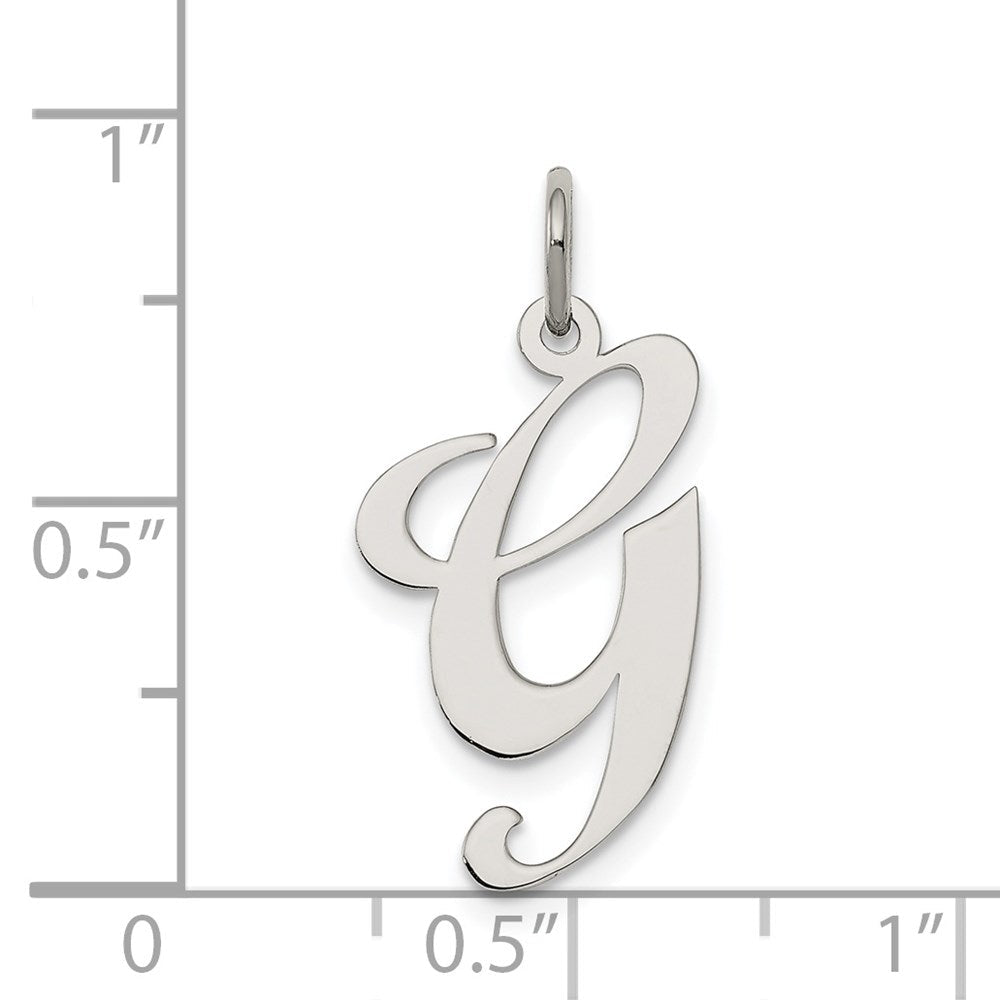Sterlingsilber Rhodiniert Fantasie Schreibschrift Buchstabe G Initiale Charm