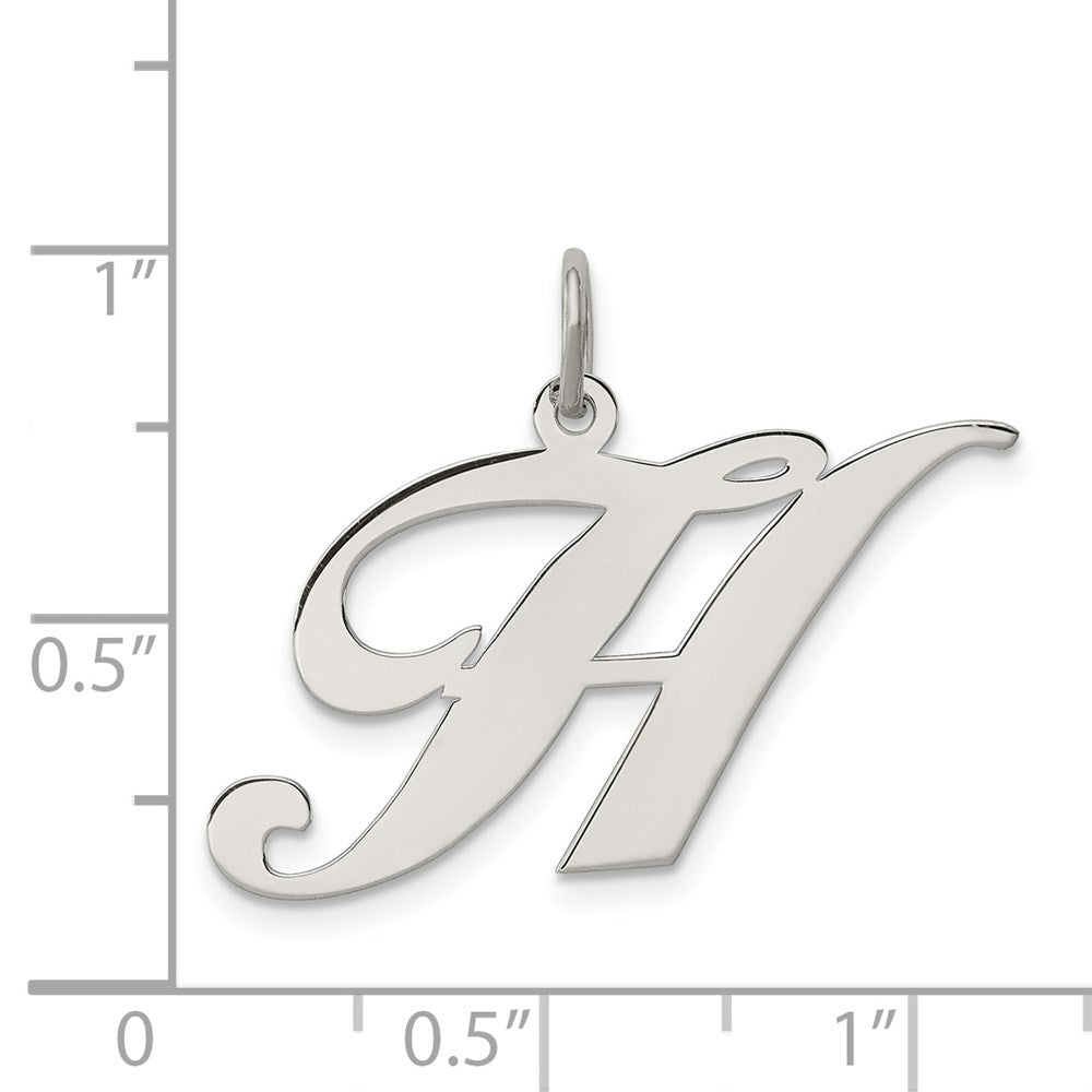 Sterlingsilber Rhodiniert Fantasie Schreibschrift Buchstabe H Initiale Charm