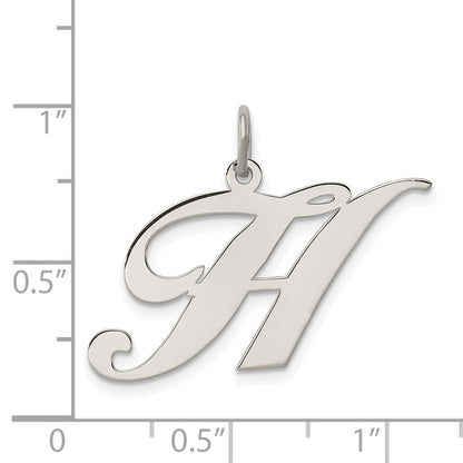Sterlingsilber Rhodiniert Fantasie Schreibschrift Buchstabe H Initiale Charm