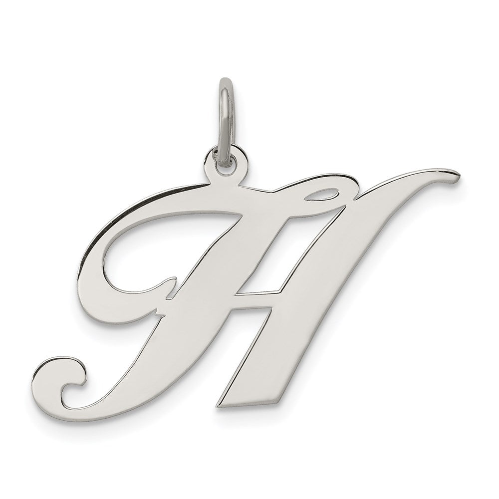 Sterlingsilber Rhodiniert Fantasie Schreibschrift Buchstabe H Initiale Charm