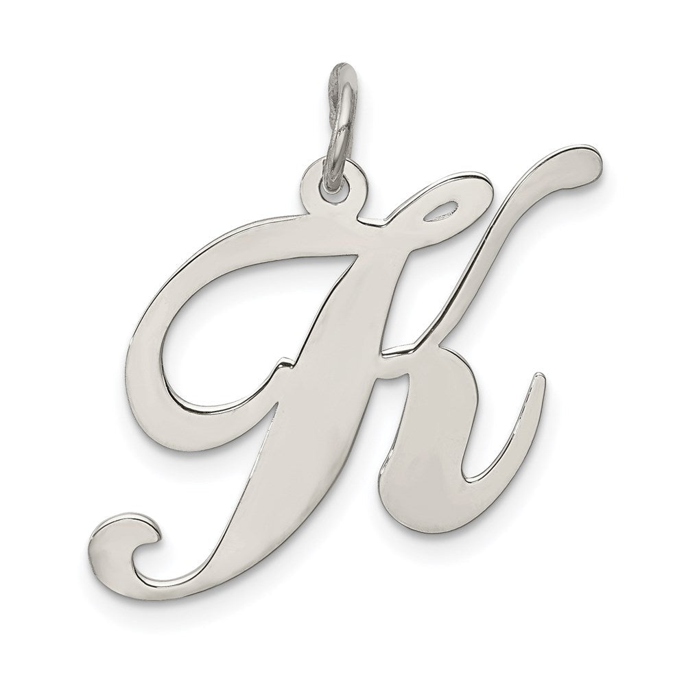 Sterlingsilber Rhodiniert Fantasie Schreibschrift Buchstabe K Initiale Charm
