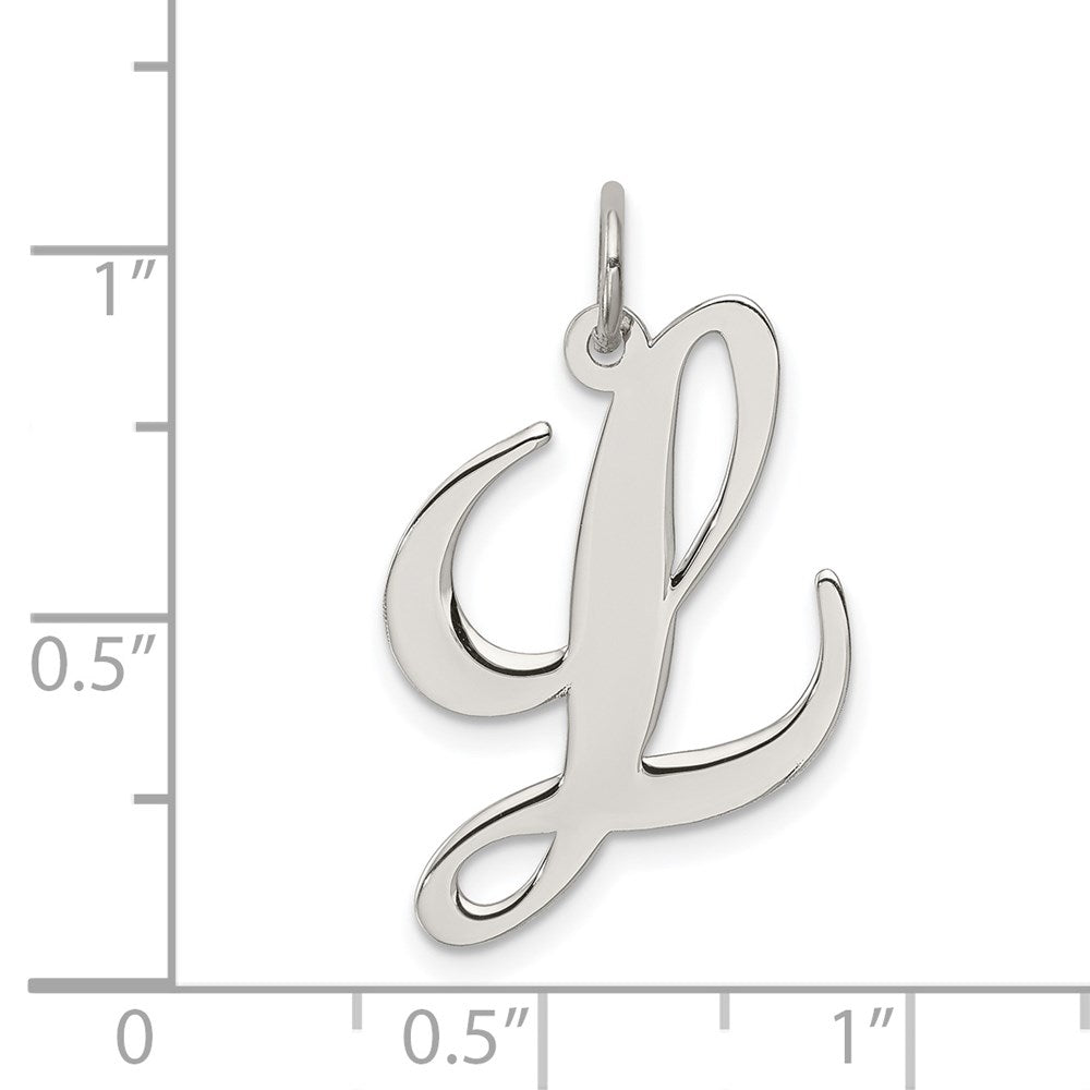 Sterlingsilber Rhodiniert Fantasie Schreibschrift Buchstabe L Initiale Charm