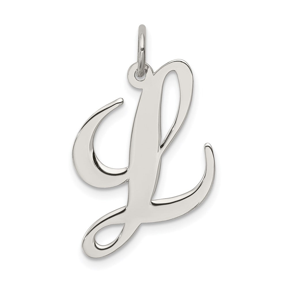 Sterlingsilber Rhodiniert Fantasie Schreibschrift Buchstabe L Initiale Charm