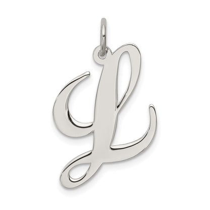 Sterlingsilber Rhodiniert Fantasie Schreibschrift Buchstabe L Initiale Charm