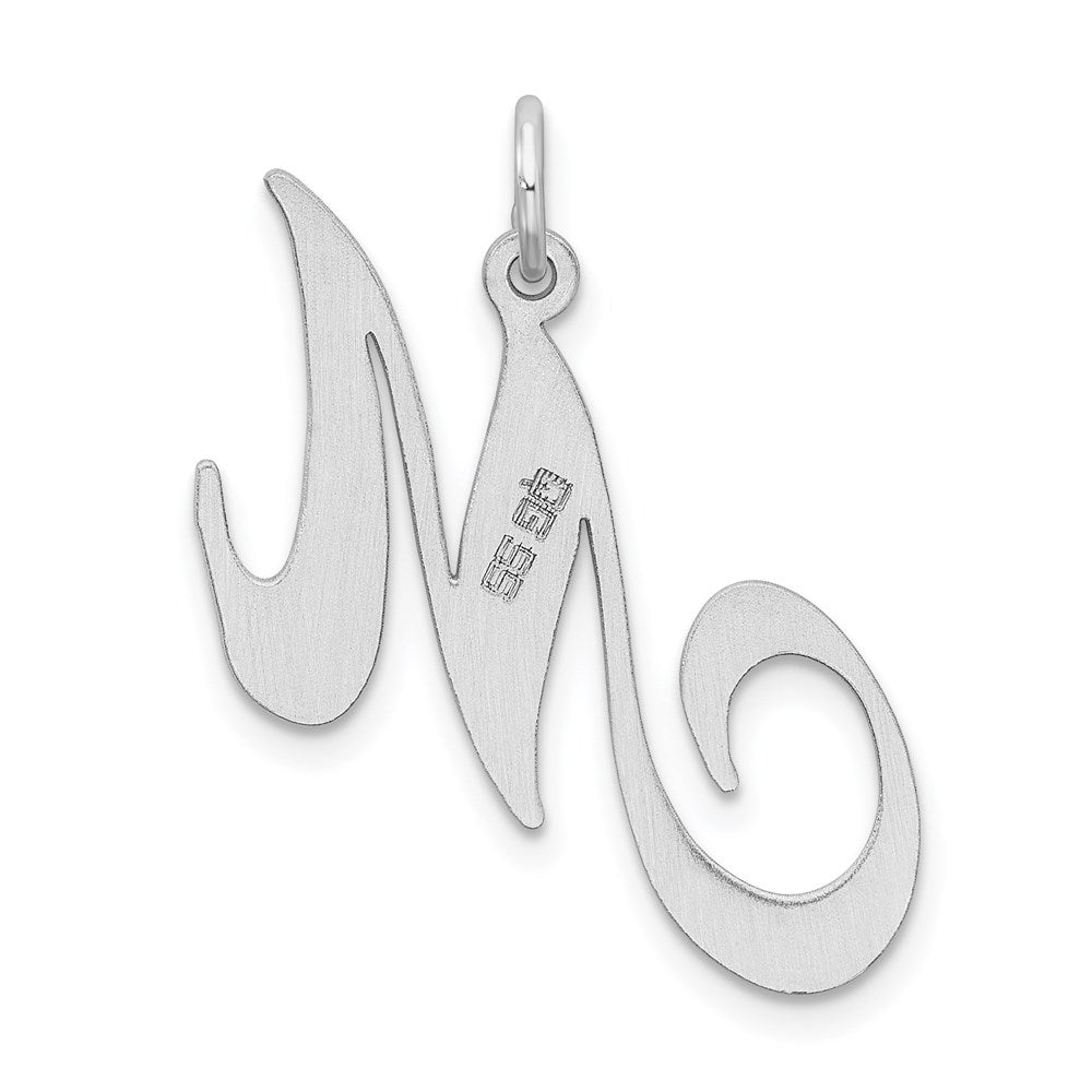 Sterlingsilber Rhodiniert Fantasie Schreibschrift Buchstabe M Initiale Charm