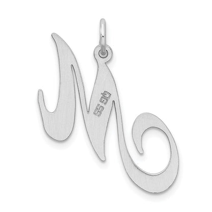Sterlingsilber Rhodiniert Fantasie Schreibschrift Buchstabe M Initiale Charm