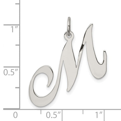Sterlingsilber Rhodiniert Fantasie Schreibschrift Buchstabe M Initiale Charm