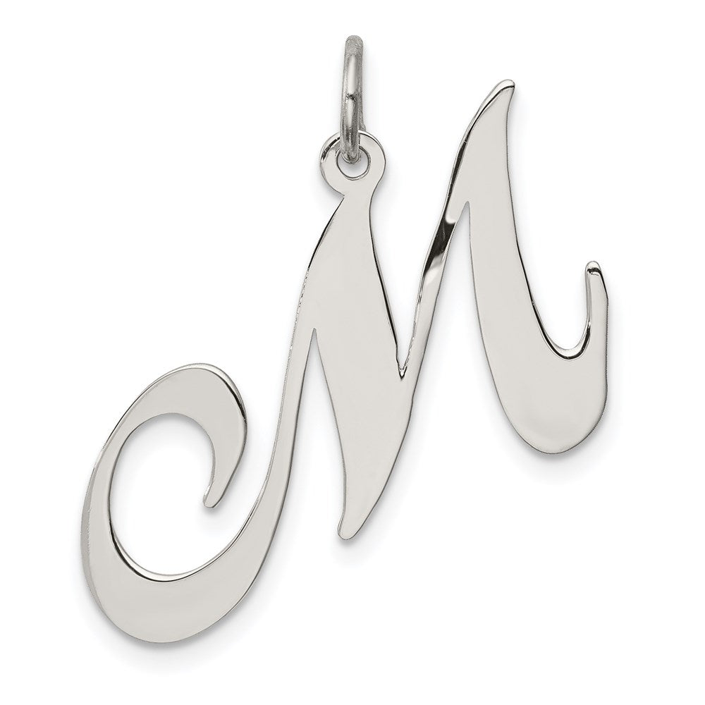 Sterlingsilber Rhodiniert Fantasie Schreibschrift Buchstabe M Initiale Charm