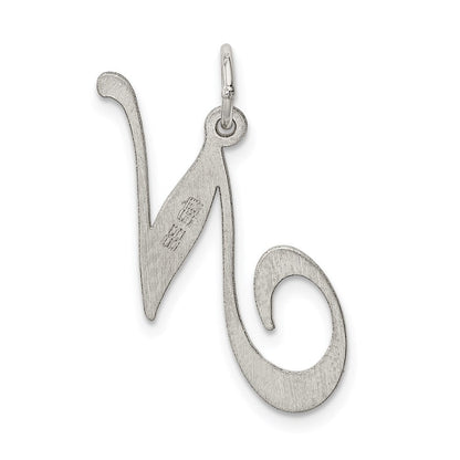 Sterlingsilber Rhodiniert Fantasie Schreibschrift Buchstabe N Initiale Charm