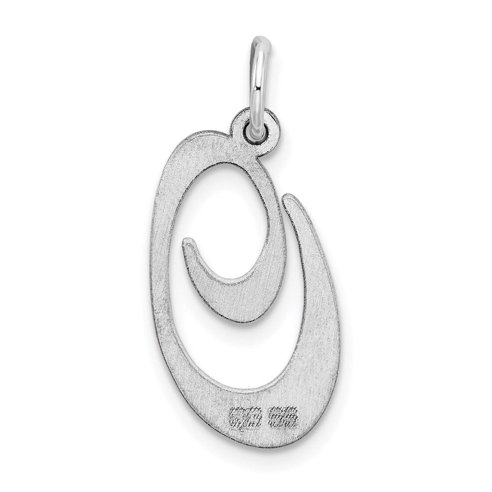 Sterlingsilber Rhodiniert Fantasie Schreibschrift Buchstabe O Initiale Charm