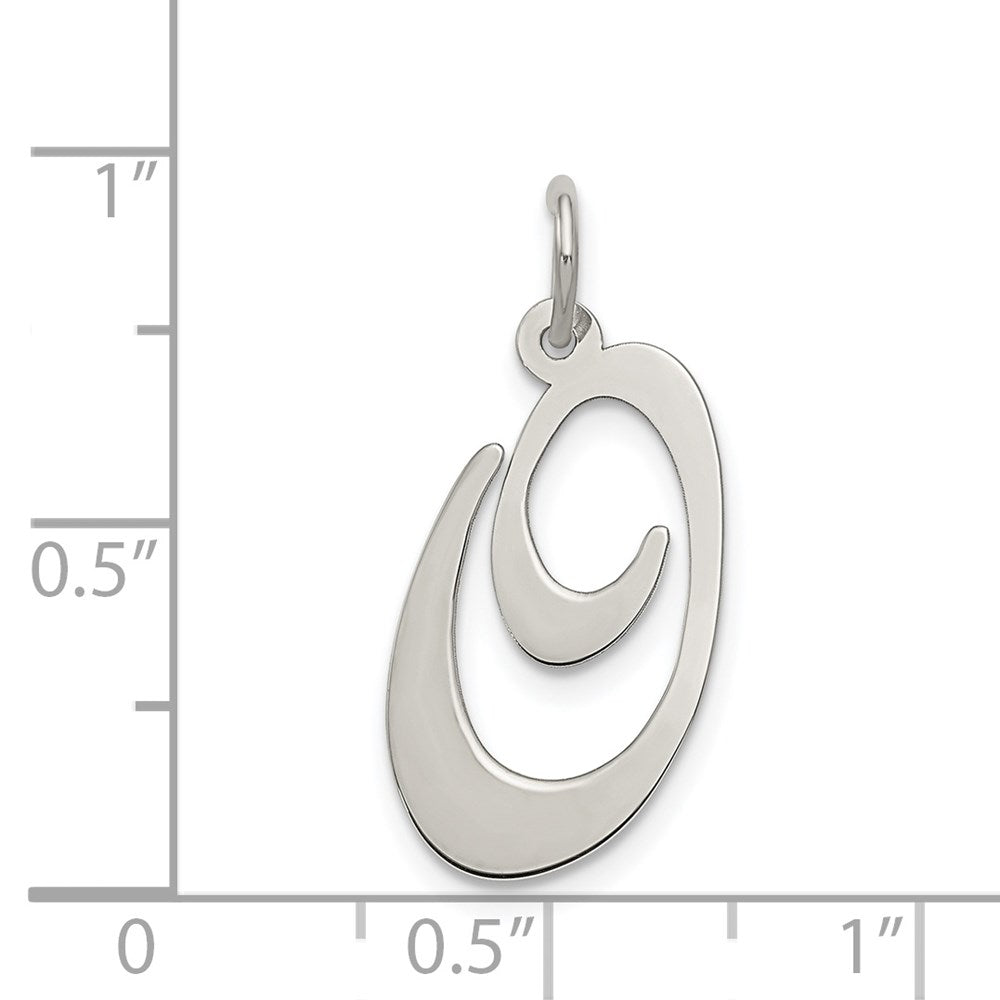 Sterlingsilber Rhodiniert Fantasie Schreibschrift Buchstabe O Initiale Charm
