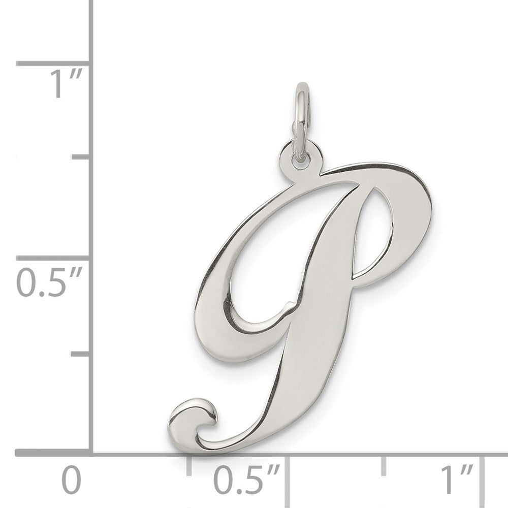 Sterlingsilber Rhodiniert Fantasie Schreibschrift Buchstabe P Initiale Charm