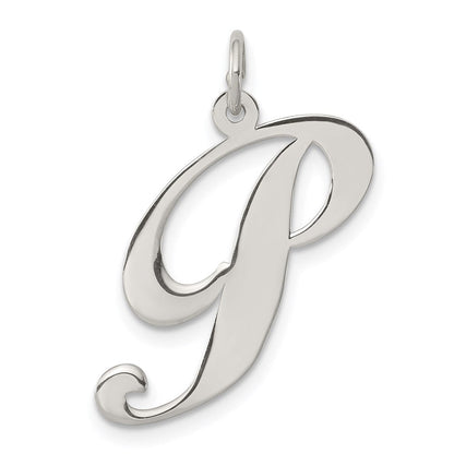 Sterlingsilber Rhodiniert Fantasie Schreibschrift Buchstabe P Initiale Charm
