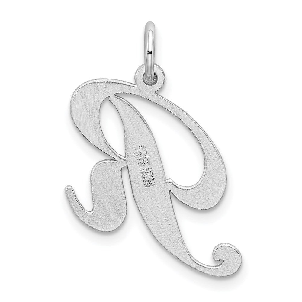 Sterlingsilber Rhodiniert Fantasie Schreibschrift Buchstabe R Initiale Charm