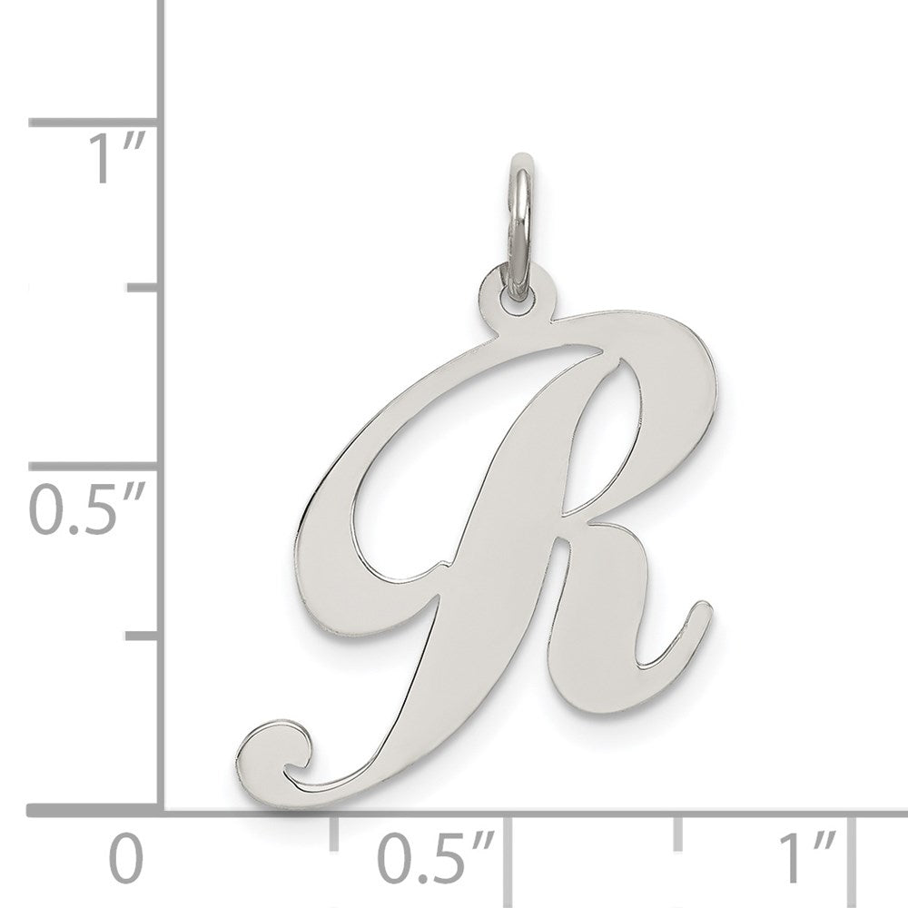 Sterlingsilber Rhodiniert Fantasie Schreibschrift Buchstabe R Initiale Charm