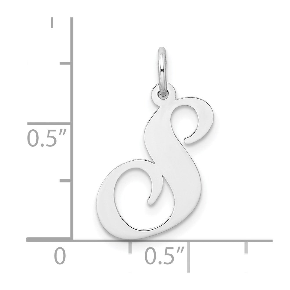 Sterlingsilber Rhodiniert Fantasie Schreibschrift Buchstabe S Initiale Charm