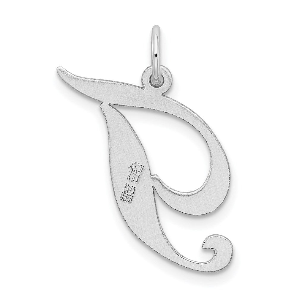 Sterlingsilber Rhodiniert Fantasie Schreibschrift Buchstabe T Initiale Charm
