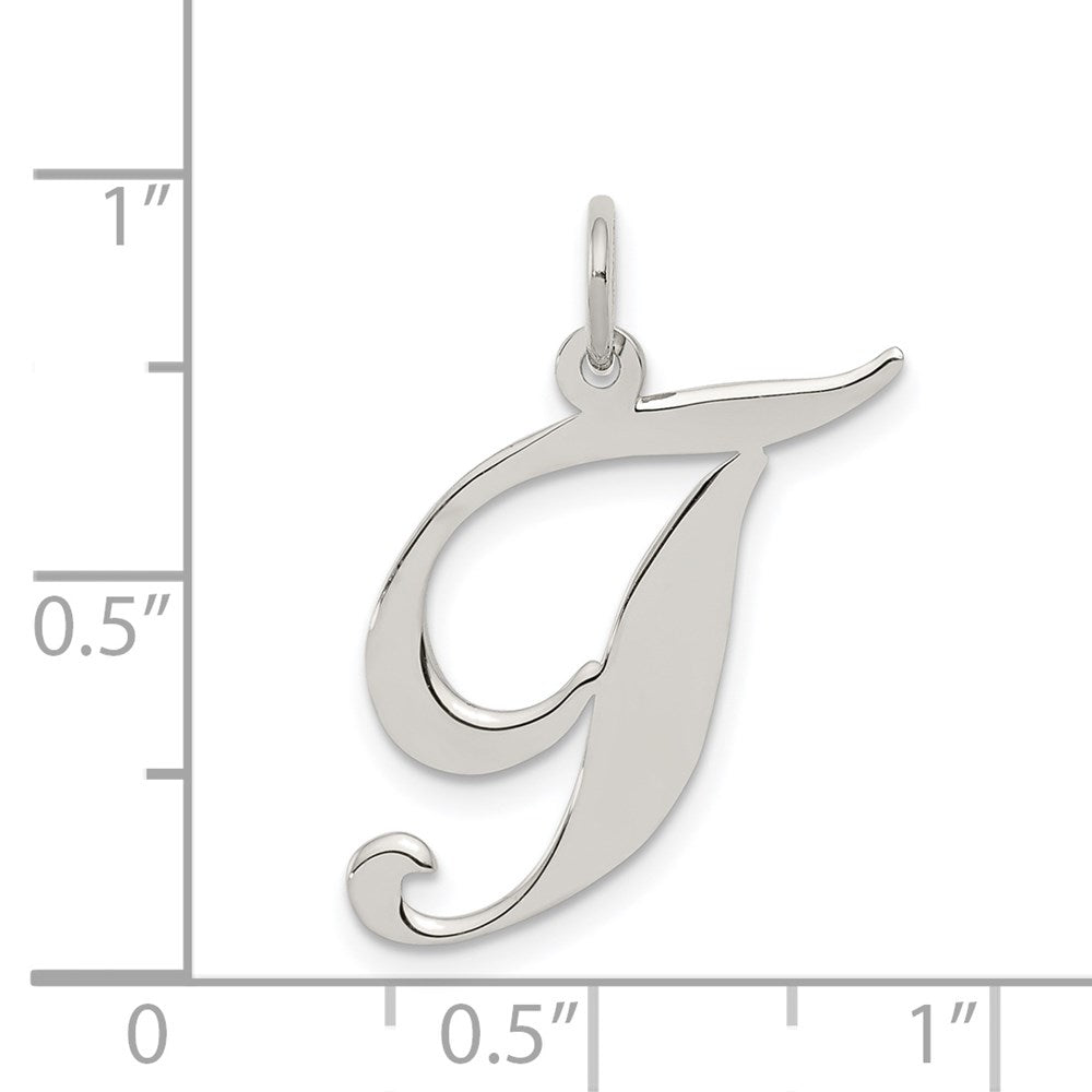 Sterlingsilber Rhodiniert Fantasie Schreibschrift Buchstabe T Initiale Charm