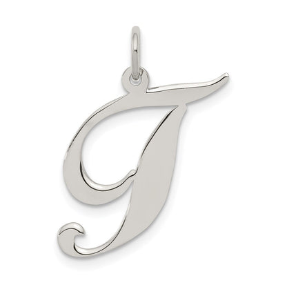 Sterlingsilber Rhodiniert Fantasie Schreibschrift Buchstabe T Initiale Charm