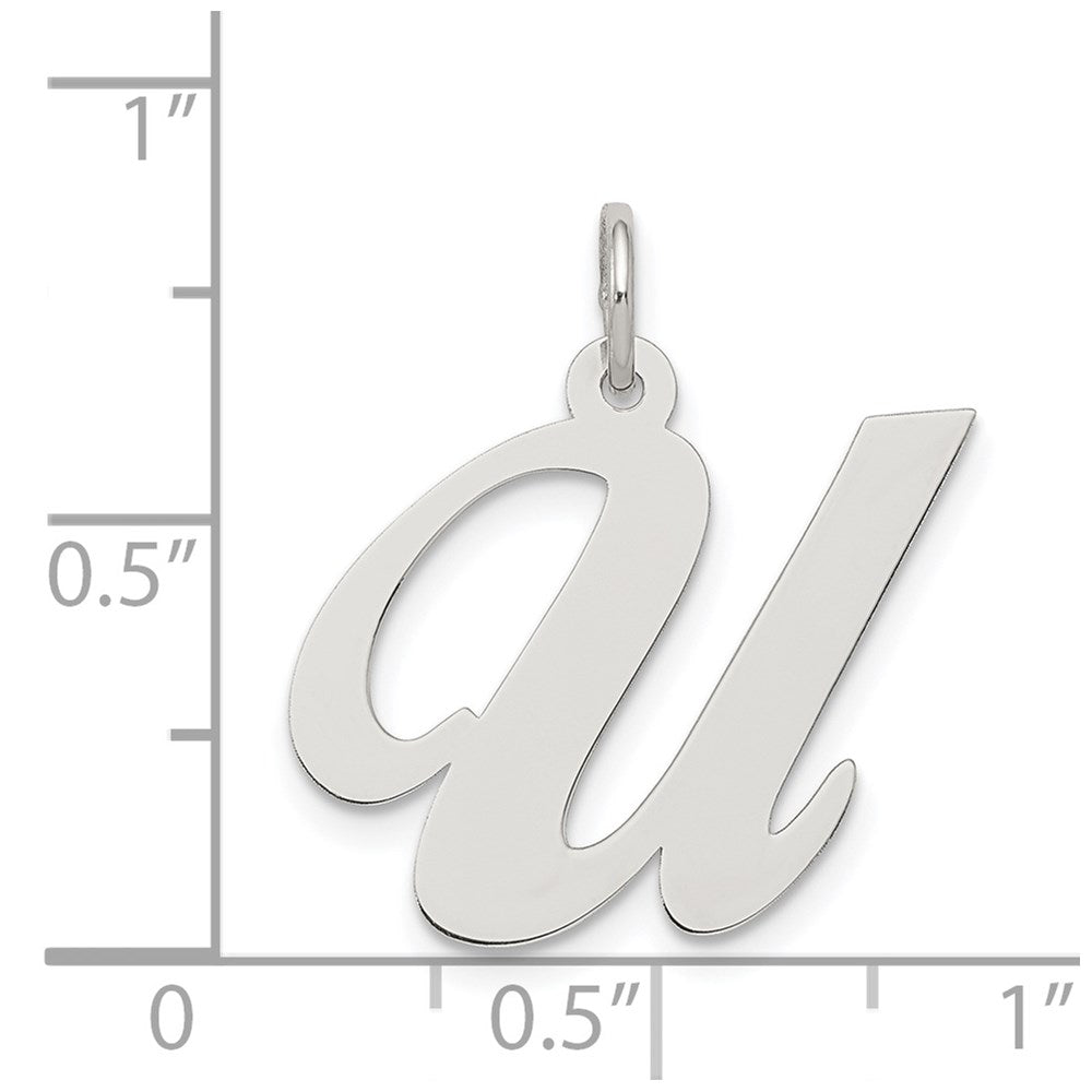 Sterlingsilber Rhodiniert Fantasie Schreibschrift Buchstabe U Initiale Charm