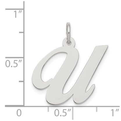 Sterlingsilber Rhodiniert Fantasie Schreibschrift Buchstabe U Initiale Charm