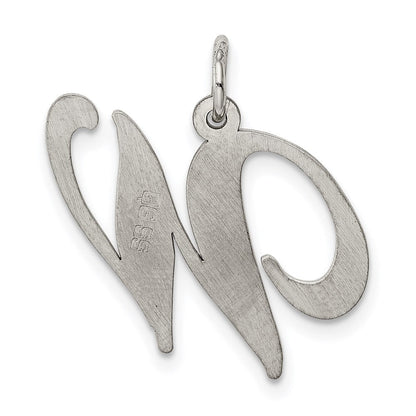 Sterlingsilber Rhodiniert Fantasie Schreibschrift Buchstabe W Initiale Charm