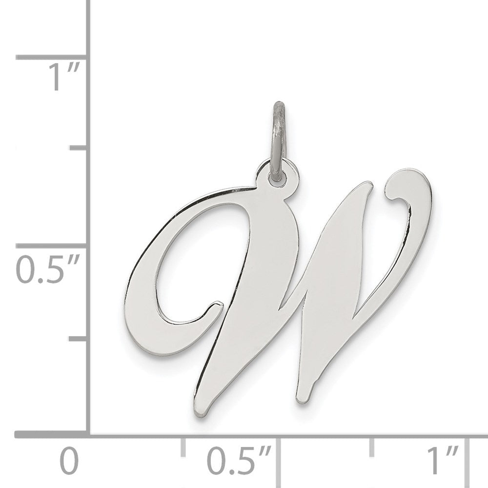 Sterlingsilber Rhodiniert Fantasie Schreibschrift Buchstabe W Initiale Charm