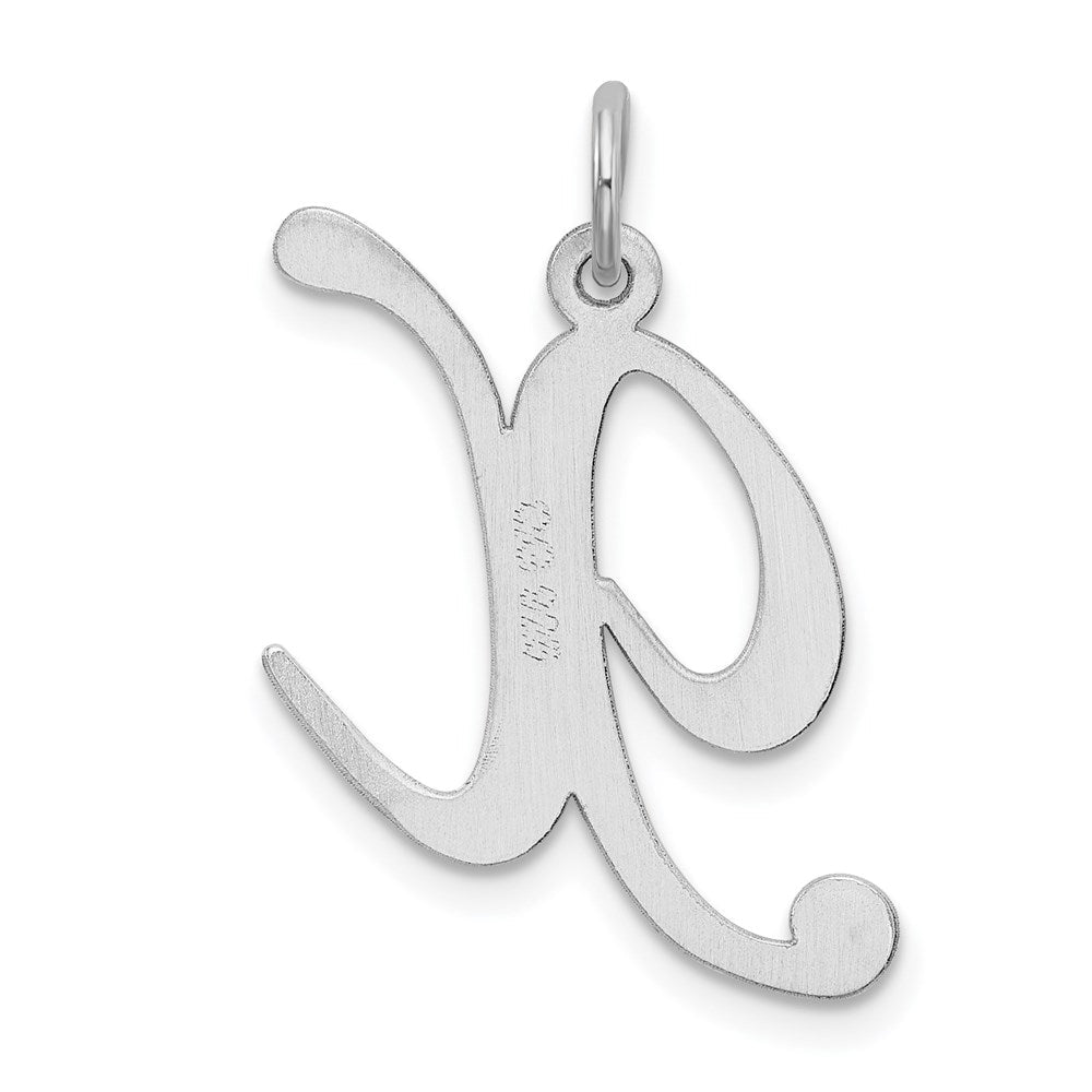 Sterlingsilber Rhodiniert Fantasie Schreibschrift Buchstabe X Initiale Charm