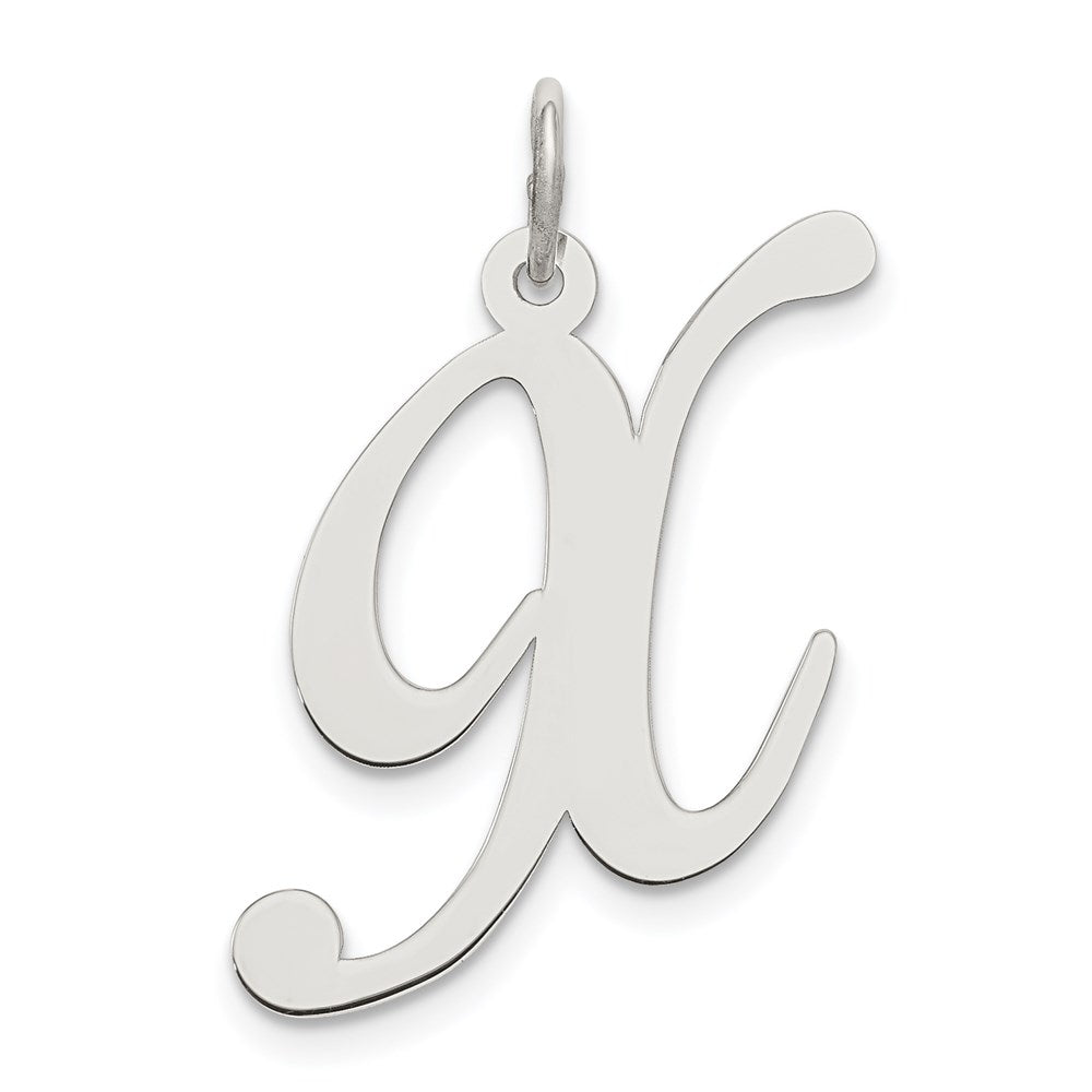 Sterlingsilber Rhodiniert Fantasie Schreibschrift Buchstabe X Initiale Charm